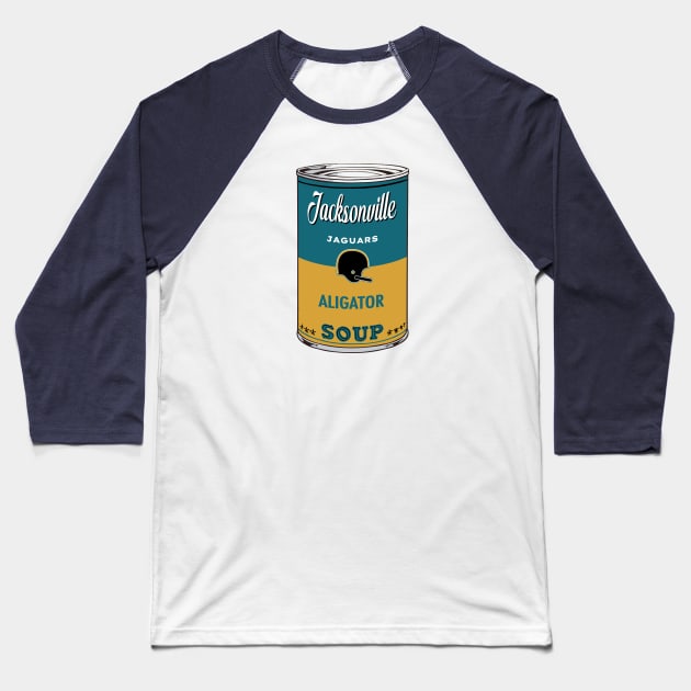 Jacksonville Jaguars Soup Can Baseball T-Shirt by Rad Love